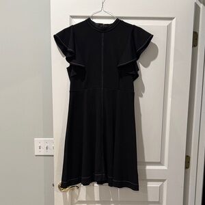 Anthropolie, Maeve Black Ruffle Sleeve Dress, size medium